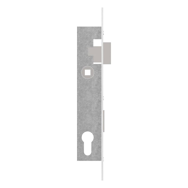 Serrure pour profils tubulaires zingué, entraxe 92 mm zingué, position du cylindre de serrure 22mm
