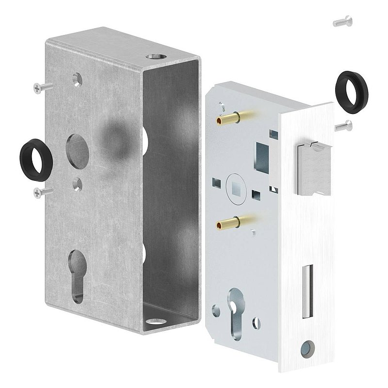 Anti-panic lock with lock case 50 x 94 x 172mm, with change function E, DIN R & L