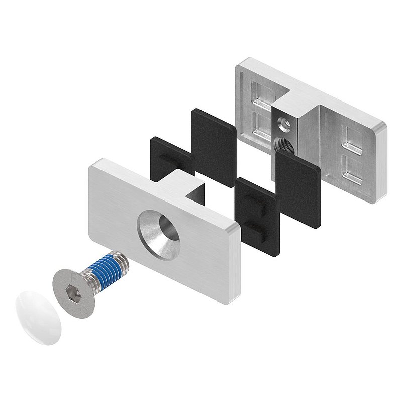 Glasausrichter für Ganzglasgeländer, für Glas 12,76 - 13,52mm