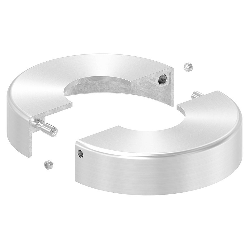 Rosace de recouvrement 105x25mm, perçage Ø 43mm, en deux parties, V4A