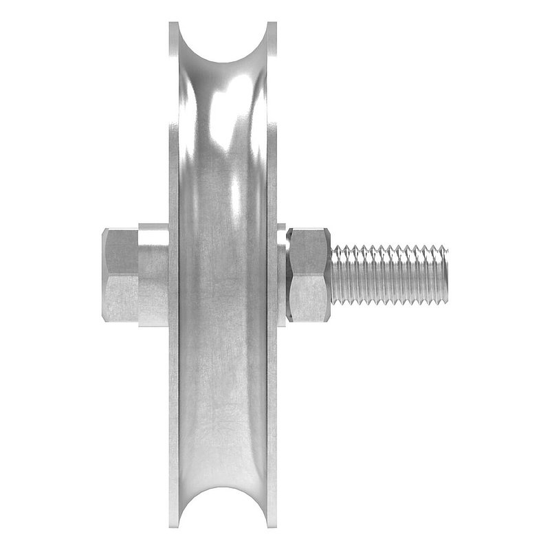 Galet pour porte coulissante avec rainure ronde