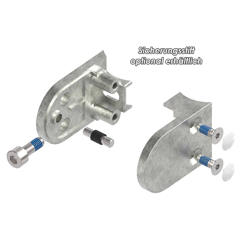 Glasklemme Mod. 33, Anschluss: 42,4mm, in Zink roh