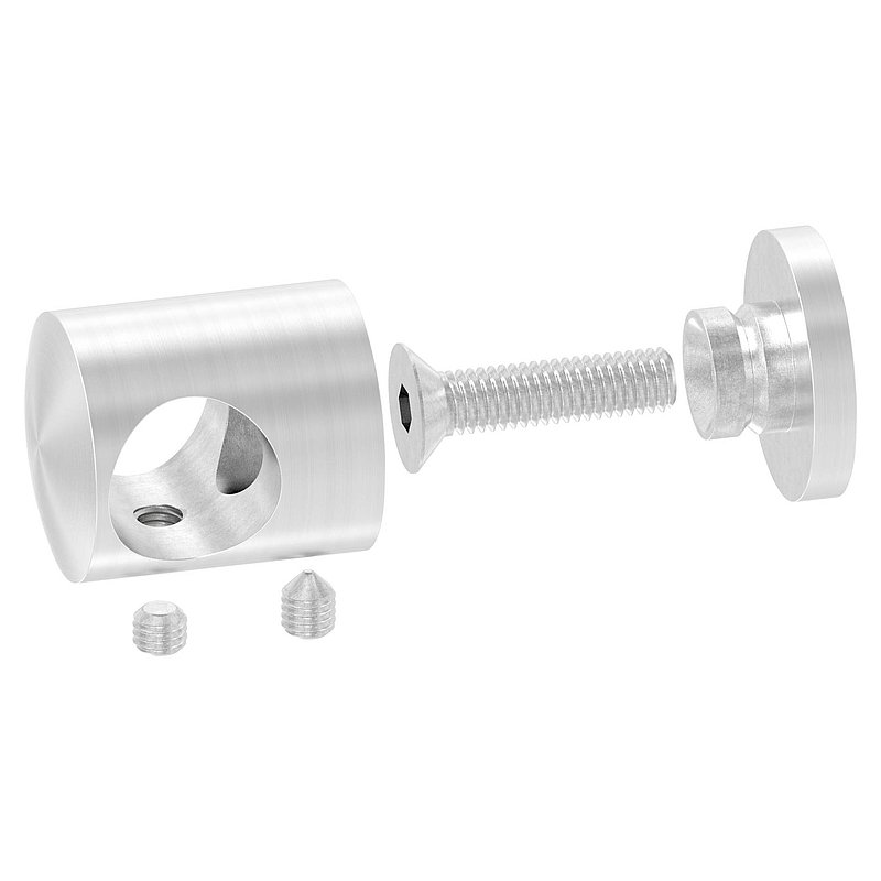 Cross bar holder for straight connection, 16.2 mm hole, AISI304
