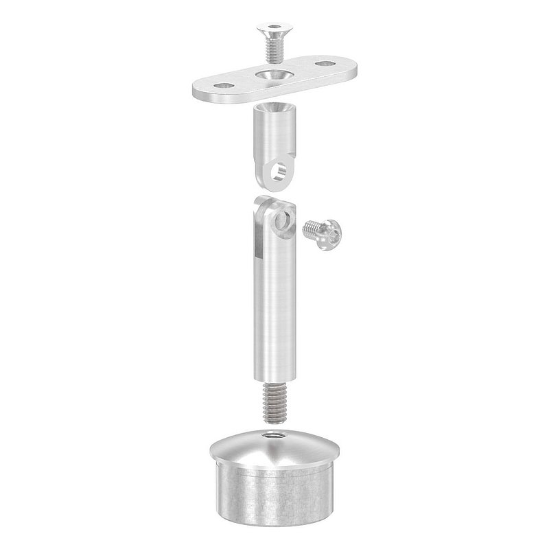 Rohrabschlussstopfen für Rohr 42,4x2,0mm, Handlaufanschlussplatte: flach, V2A