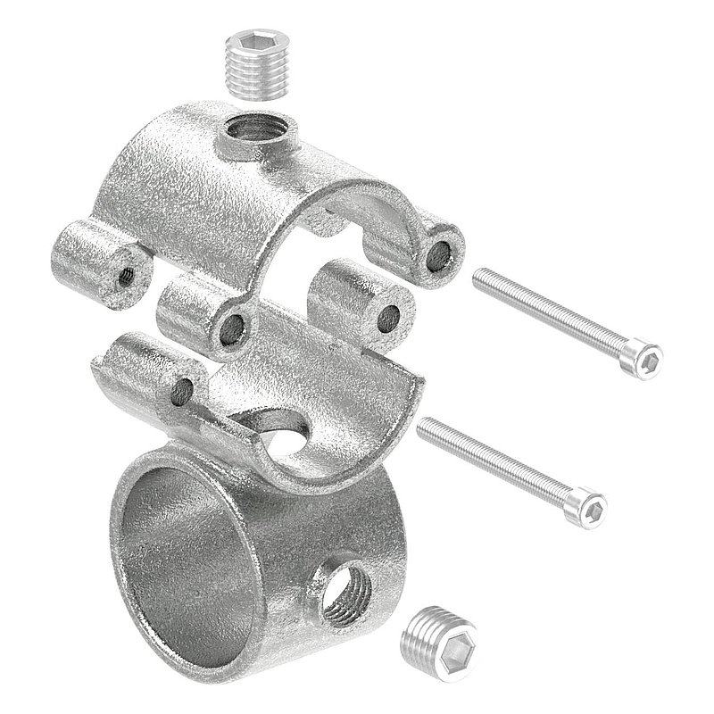 Raccord en croix à charnière, pour tube Ø 48,3mm