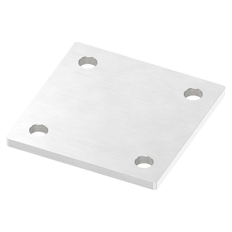 Plaque d'ancrage, 100x100x6mm, avec ponçage longitudinal, V2A