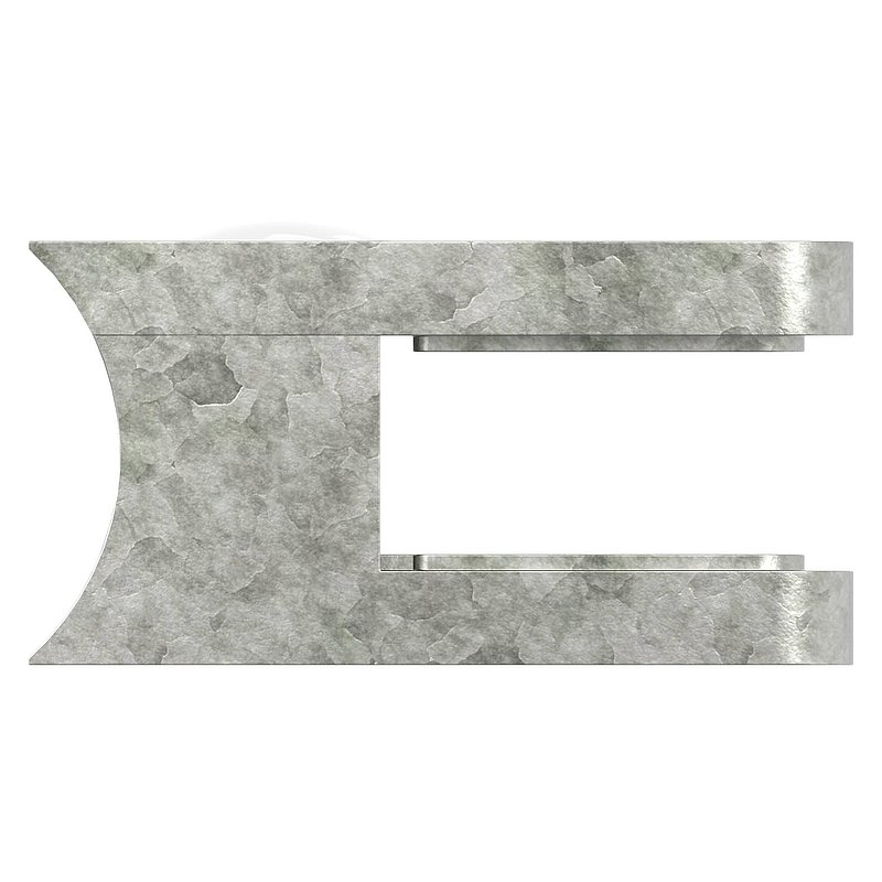 Glasklemme Mod. 11, Anschluss: 33,7mm, Zink roh