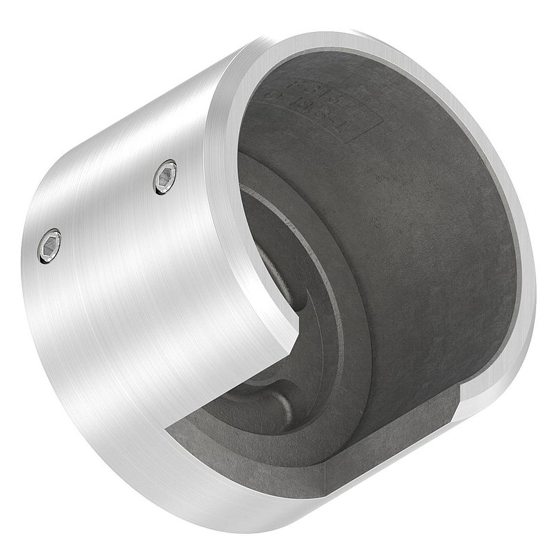 Wandbefestigung für Nutrohr 48,3mm, links, V4A