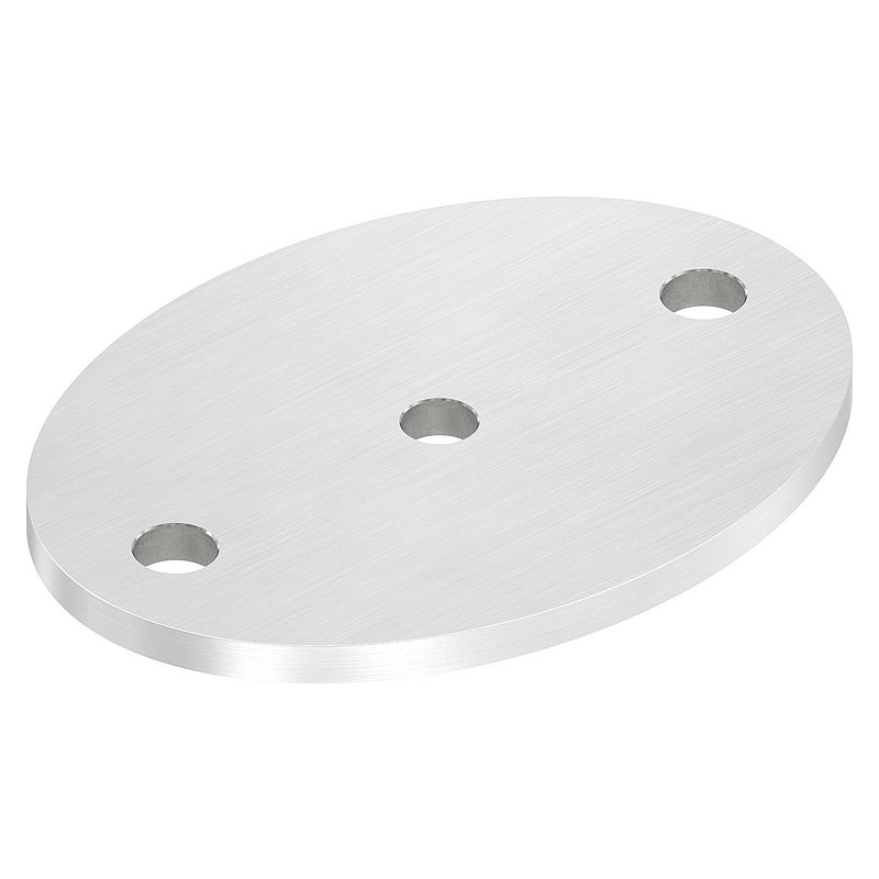 Ankerplatte Ø 120x88x6mm, mit Längsschliff, V2A