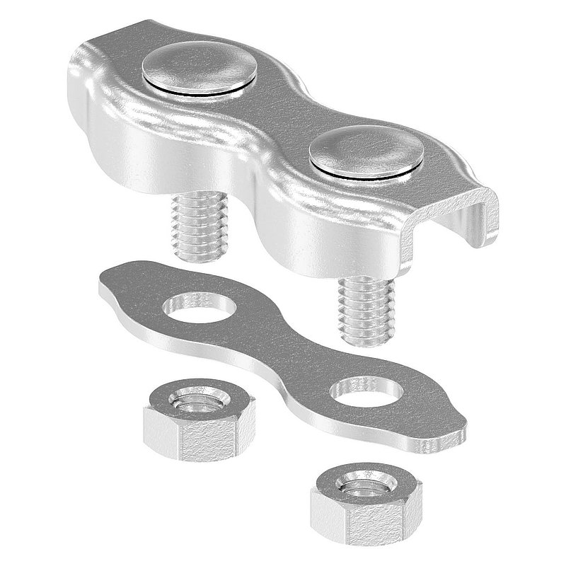 Duplex clamps for rope 3mm, AISI316