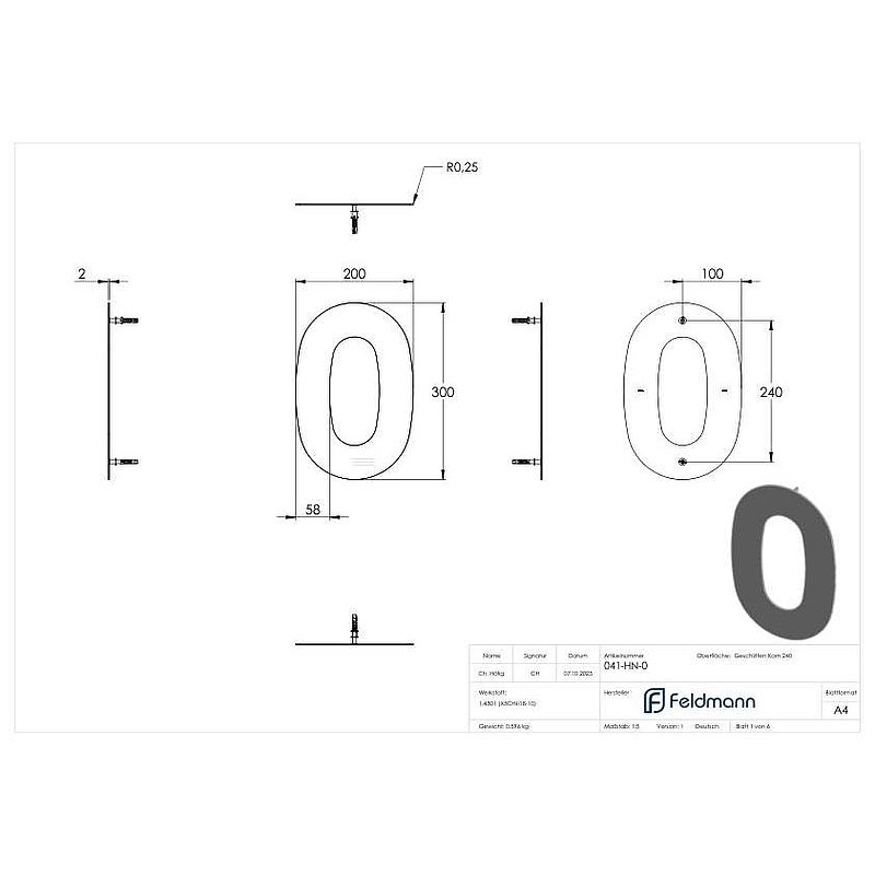 Numéro de maison 0 - "grand", V2A