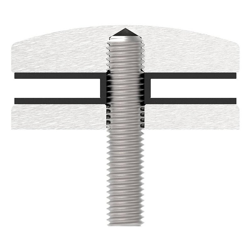 Glass point holder 72mm, connection: flat, AISI316