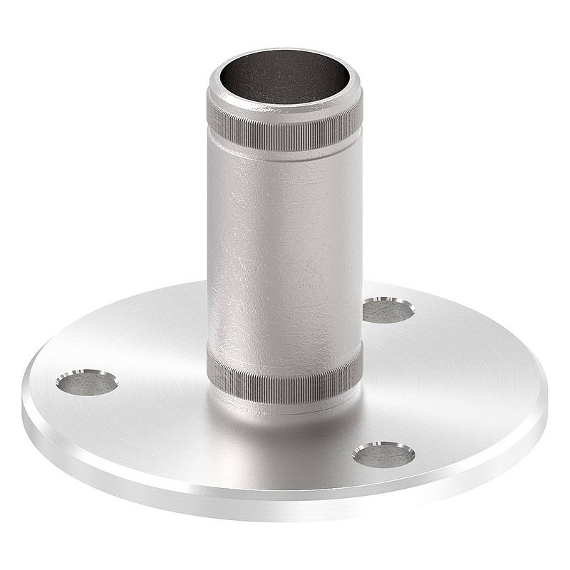 Wand- und Bodenanker mit Rändelung, für Rohr 33,7x2,0mm, V2A