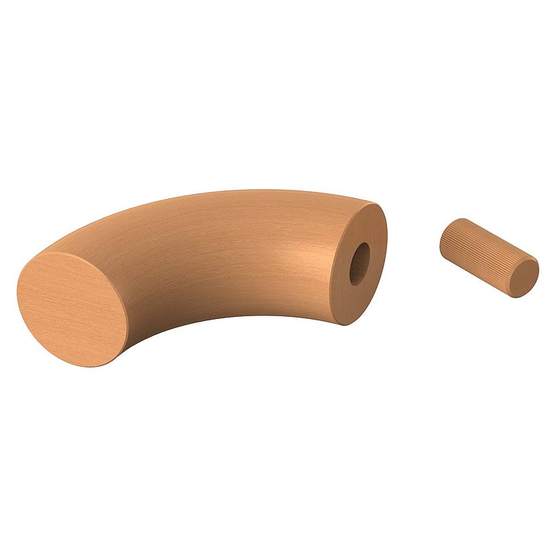 90° Endbogen für Holzhandlauf