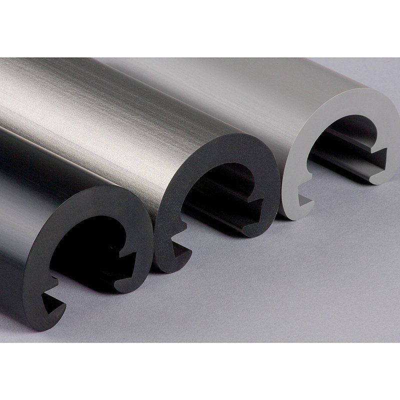 Profilé de main-courante en PVC Ø55mm pour 40x8mm, gris aluminium