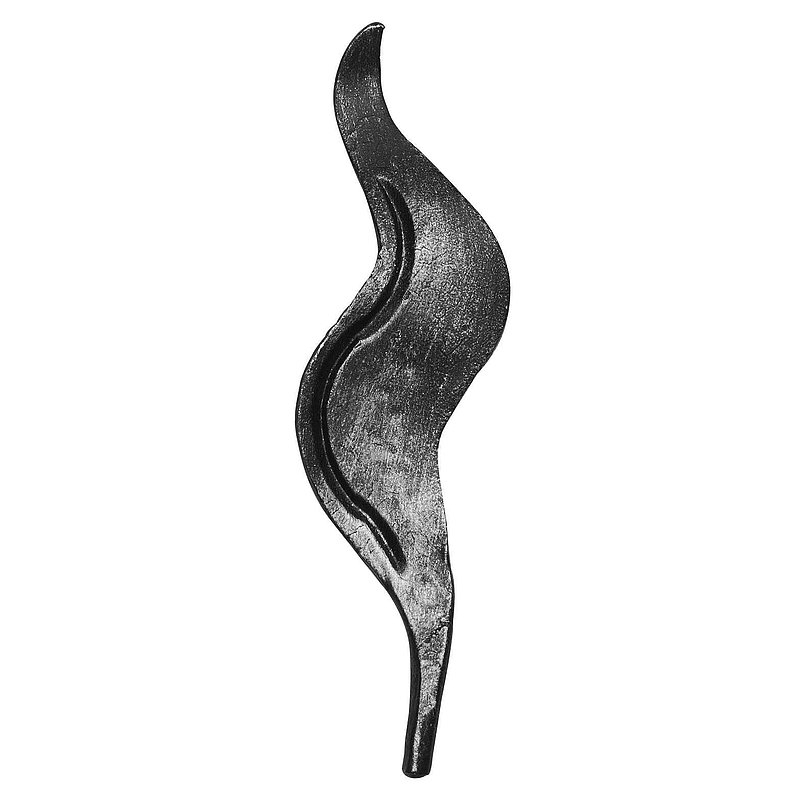 Elément d'ornement en forme de feuille Ø12mm, L: 70mm H: 235mm