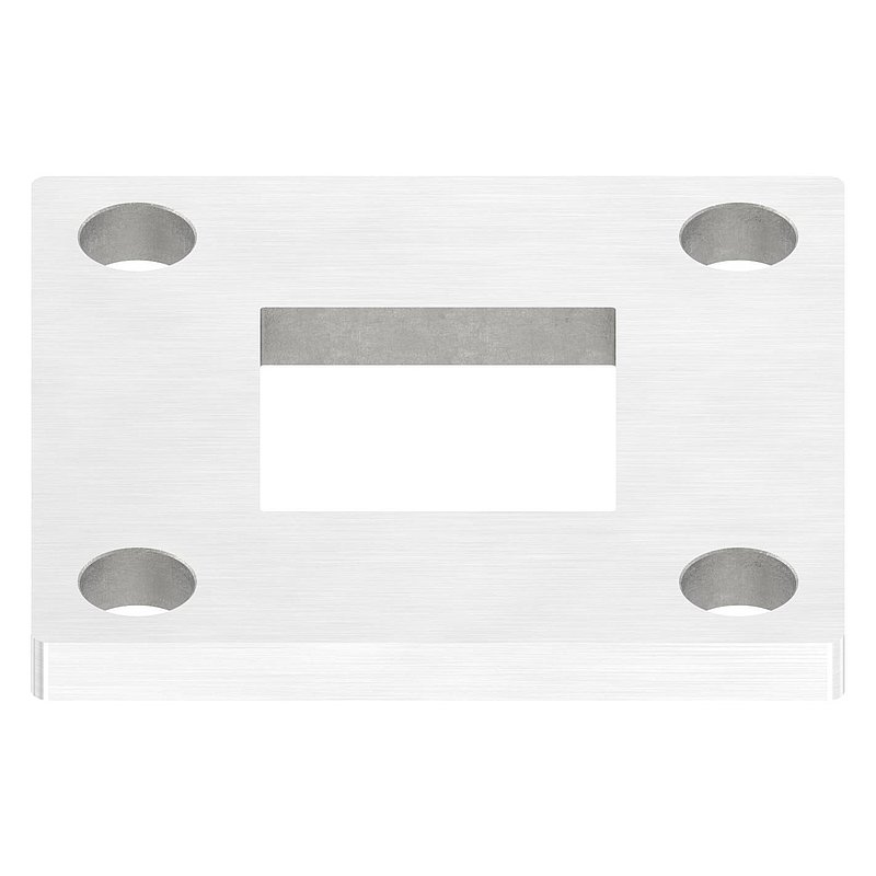 Plaque d'ancrage, 92x92x8mm, avec ponçage longitudinal, V2A