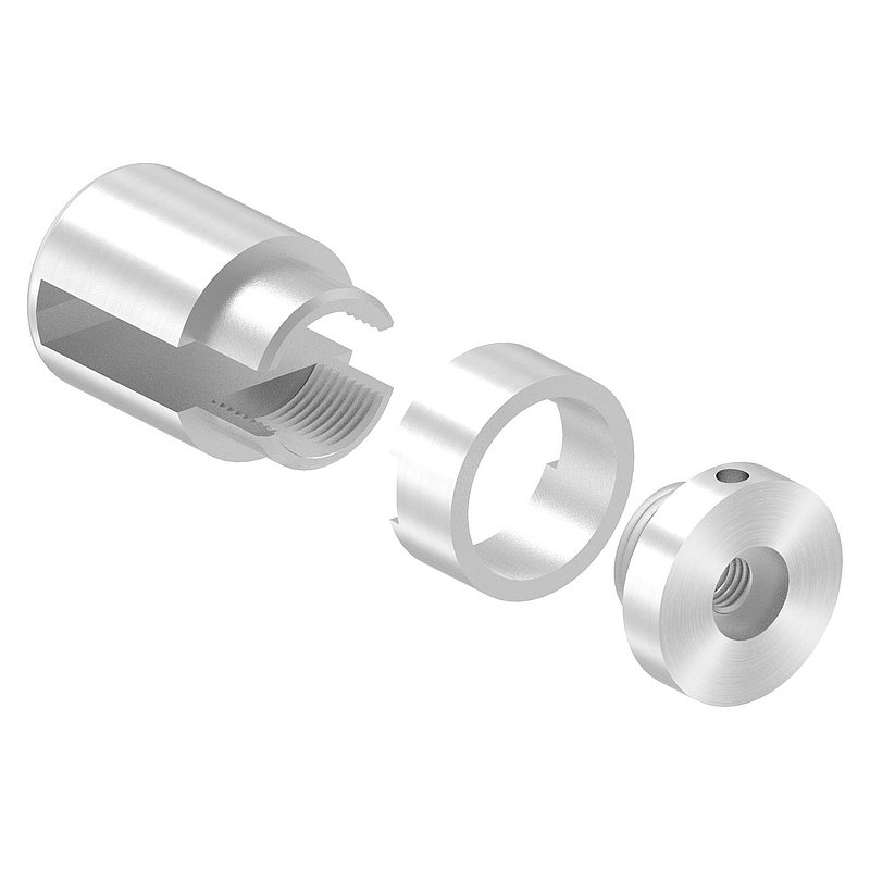 Brenk base holder for flat bars 30x8mm, AISI304