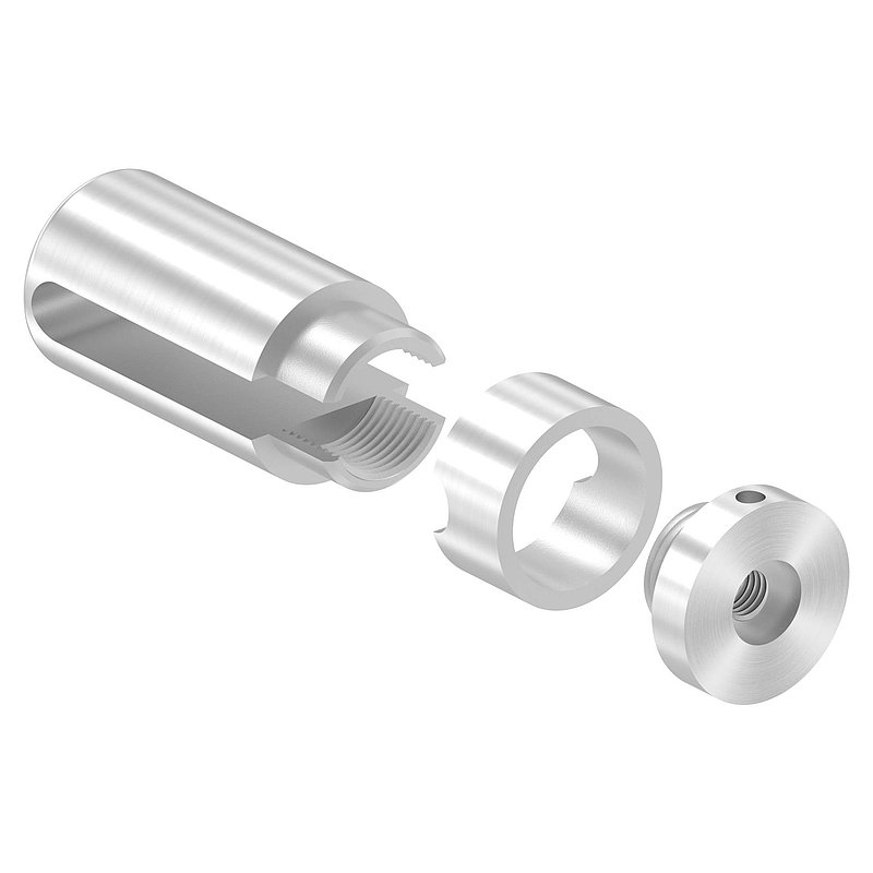 Brenk, support de base pour barreaux plats 50x8mm, ALU