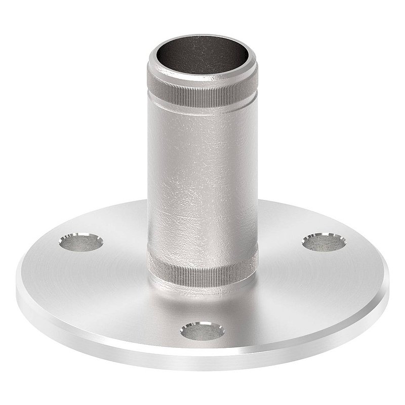 Wand- und Bodenanker mit Rändelung, für Rohr 33,7x2,0mm, V2A