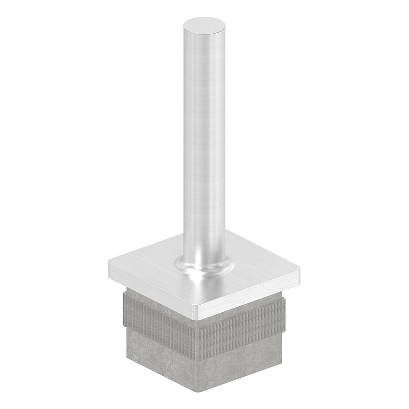 end plug with pin for pipe 40 x 40 x 3,0mm, AISI304