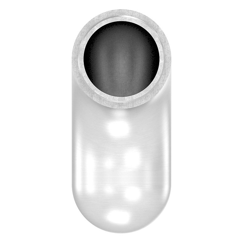 End bend 90° semicircular, for tube 33.7x2.0mm, AISI304
