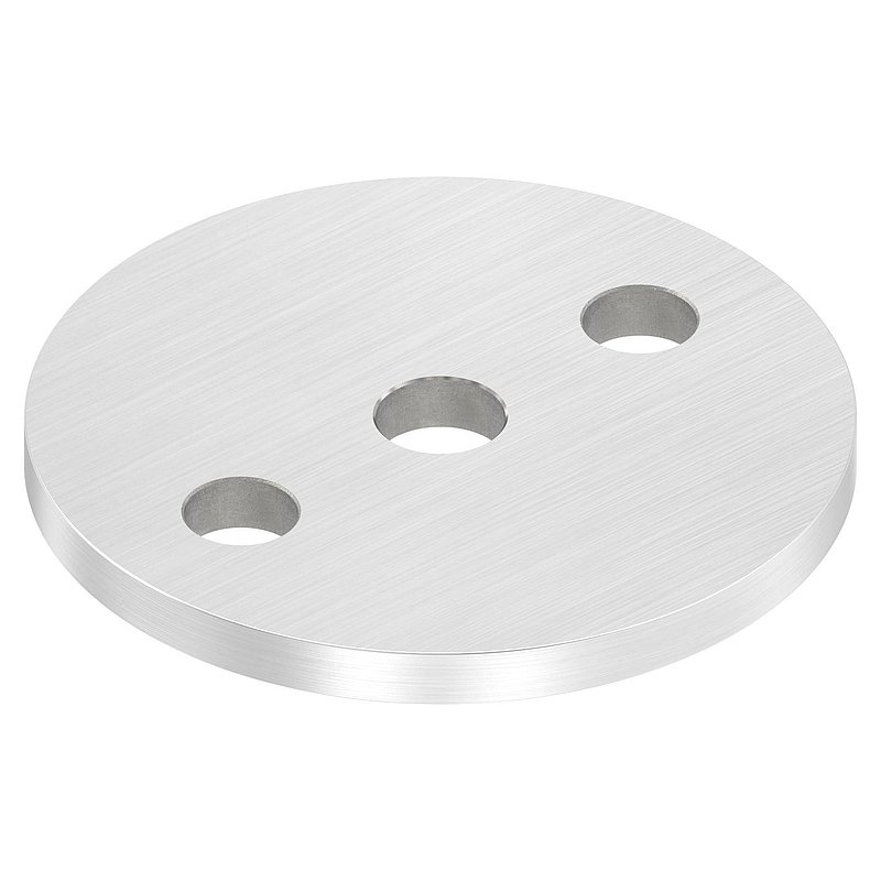 Ankerplatte Ø 80x6mm, mit Längsschliff, V2A