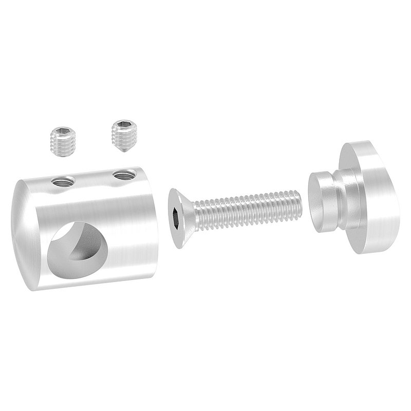 Support de lisse transversale pour tube Ø 48,3mm, perçage Ø 12,2mm, V2A