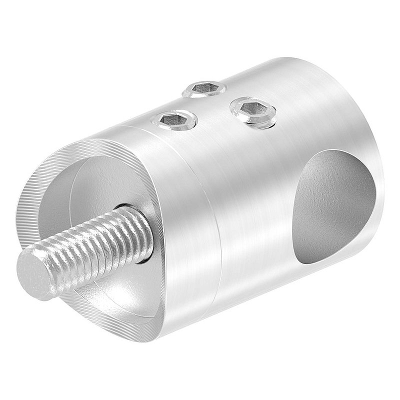 Cross bar holder for butt joint, for 33.7 mm tube, 12.2 mm hole, AISI304