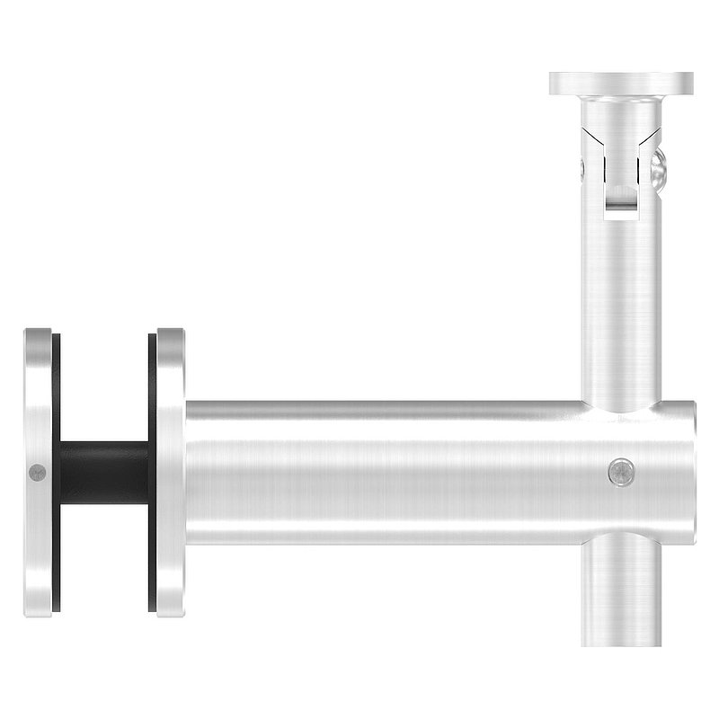 Handrail holder for glass, hinge, handrail connection plate flat, AISI304