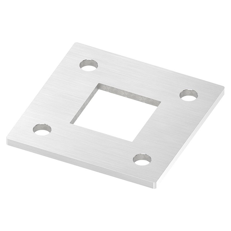 Plaque d'ancrage, 120x120x6mm, avec ponçage longitudinal, V2A