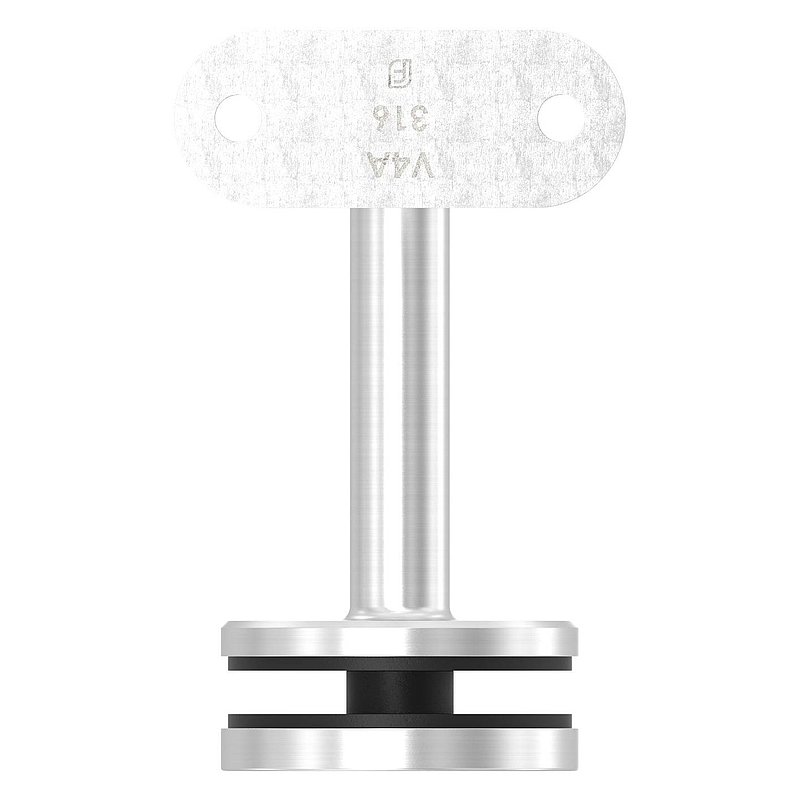 Handrail holder for glass, handrail connection plate flat, AISI316