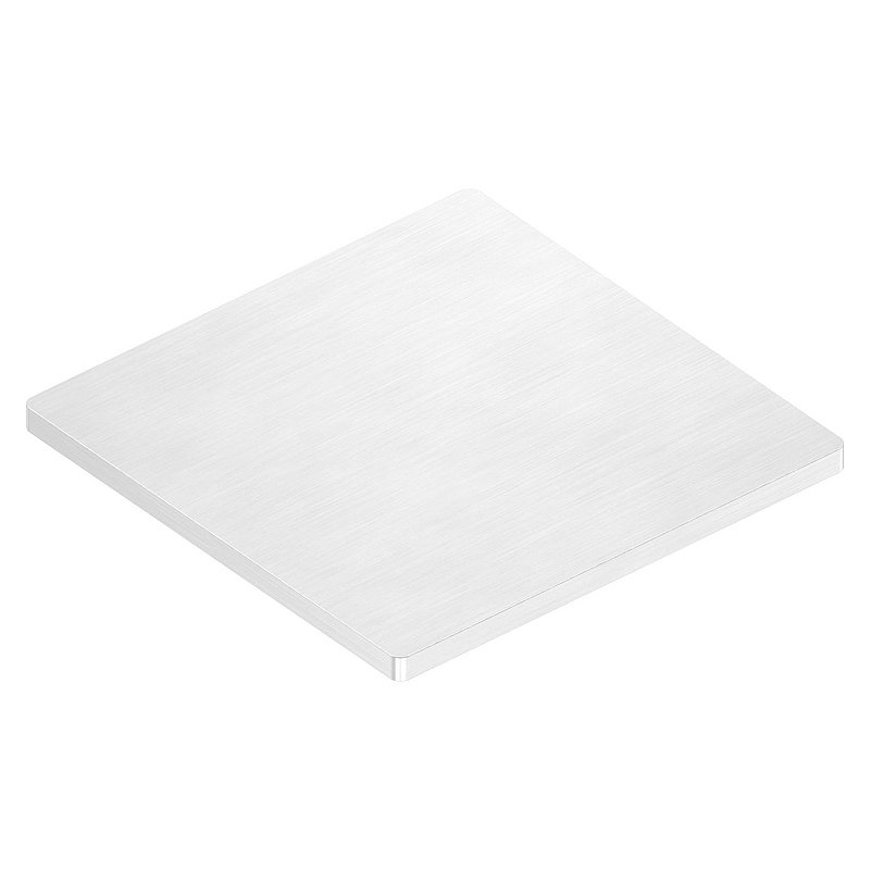 Plaque d'ancrage, 80x80x4mm, avec ponçage longitudinal, V2A