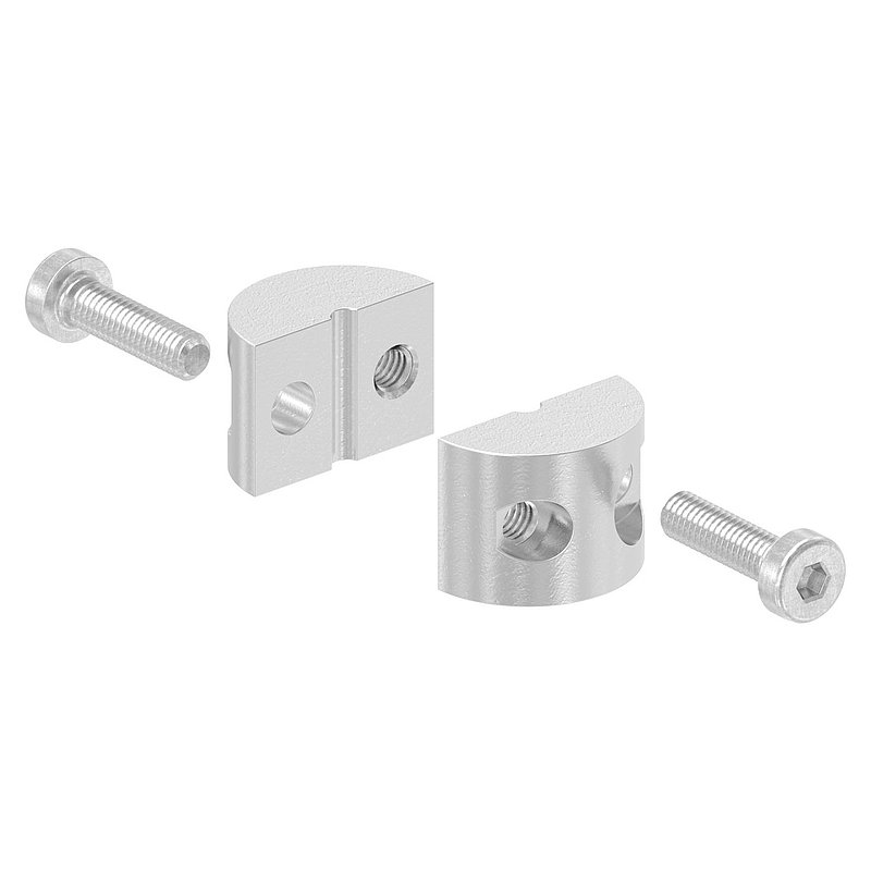 Rundklemme 2-teilig für Seil Ø 2mm, V4A