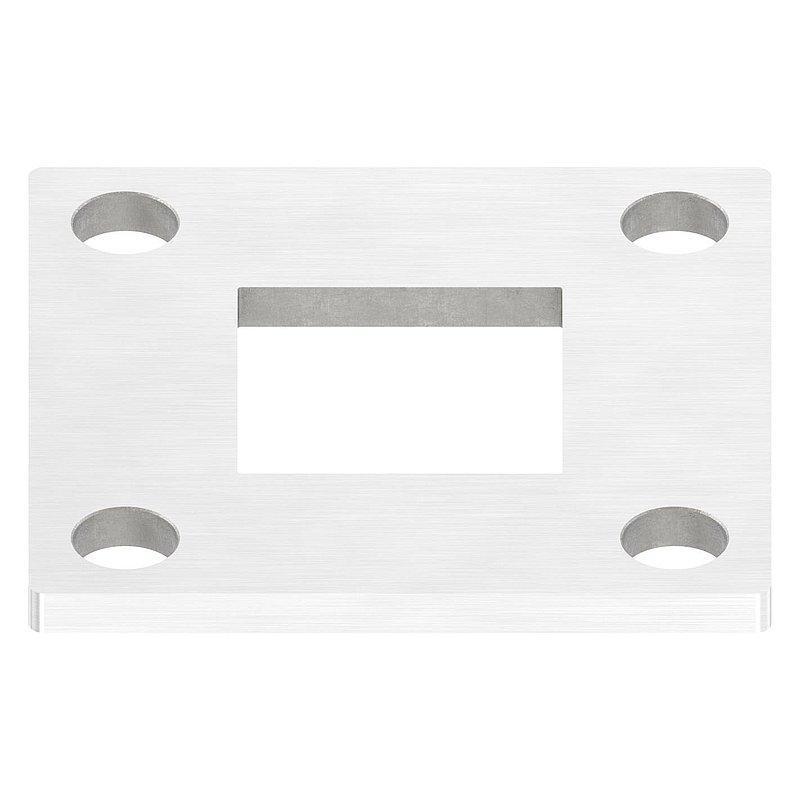 Plaque d'ancrage, 92x92x6mm, avec ponçage longitudinal, V2A