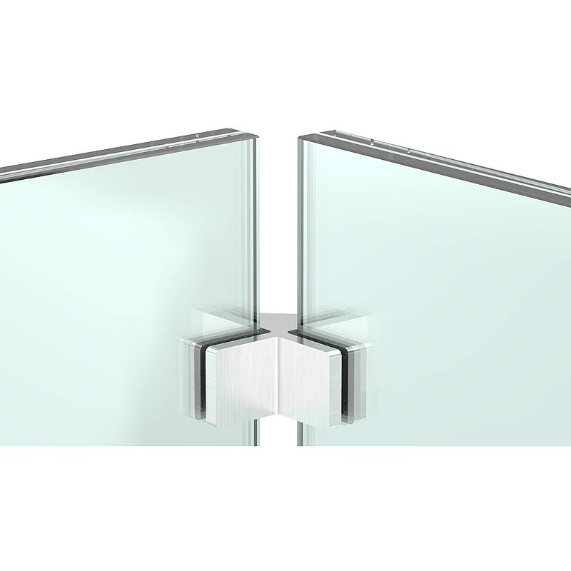 90° Aligneur de parois en verre pour garde-corps avec ép. de verre 12,76 - 13,52mm