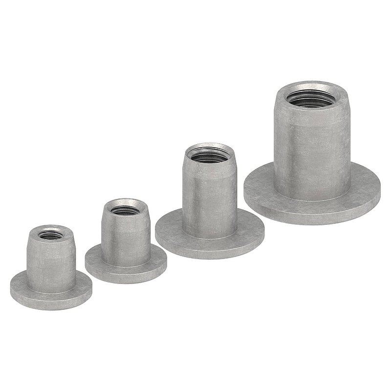 Hülsenmutter mit Flachkopf und ISK, M6, V2A