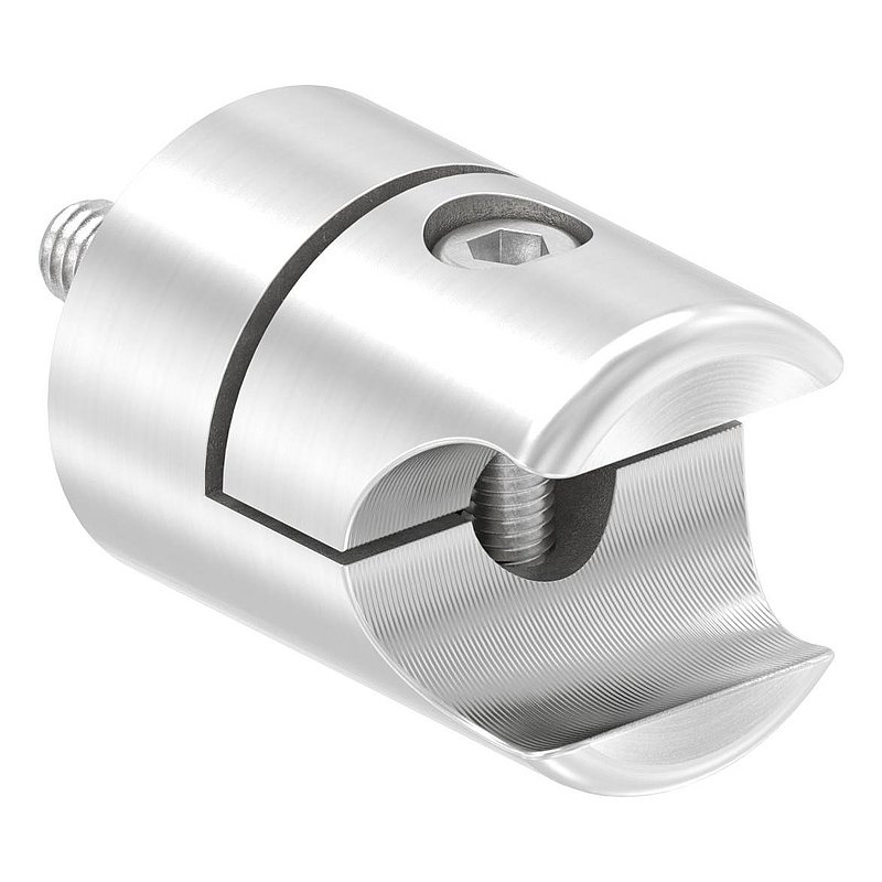 Support pour profilé de serrage rond Ø 18mm jonction: droite, V2A