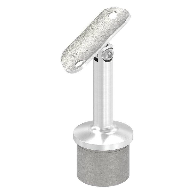 Rohrabschlussstopfen mit Gelenk und Platte, für 42,4x2,5mm, V4A