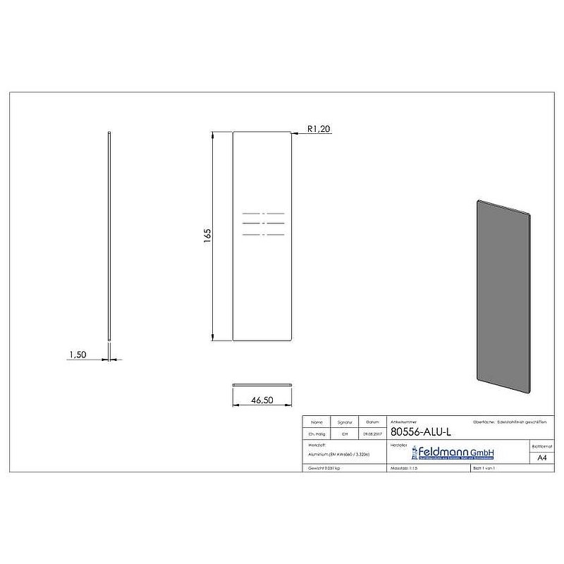 Endkappe für Aluprofil 80200-ALU, max. 41° Schräge