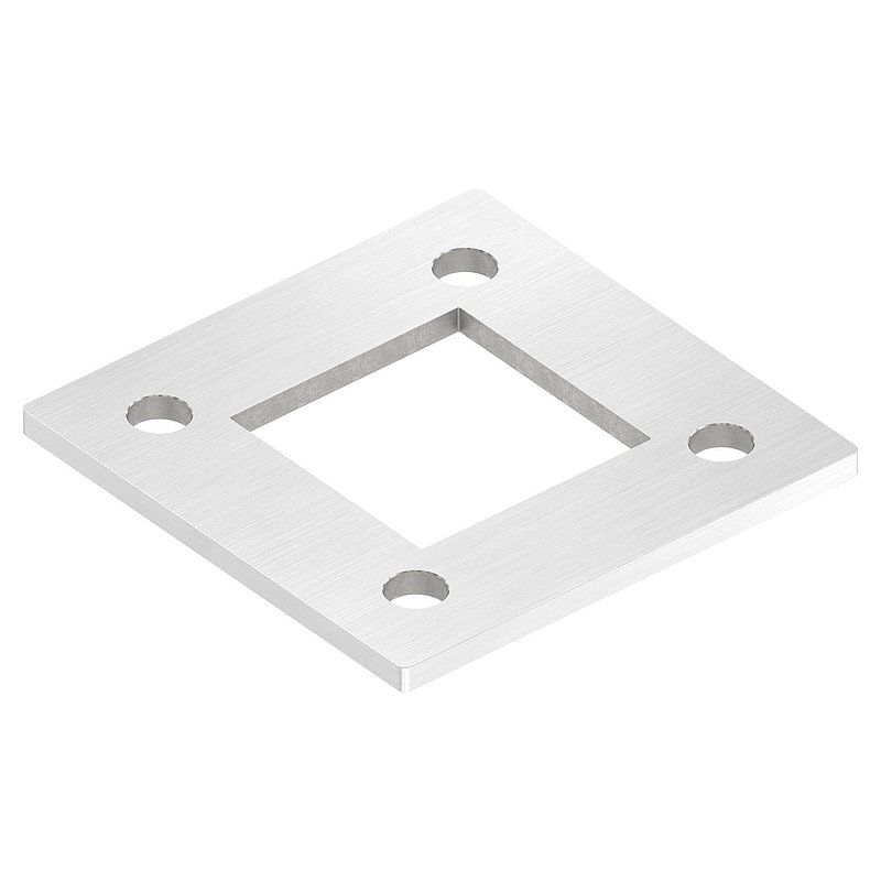 Plaque d'ancrage, 120x120x6mm, avec ponçage longitudinal, V2A