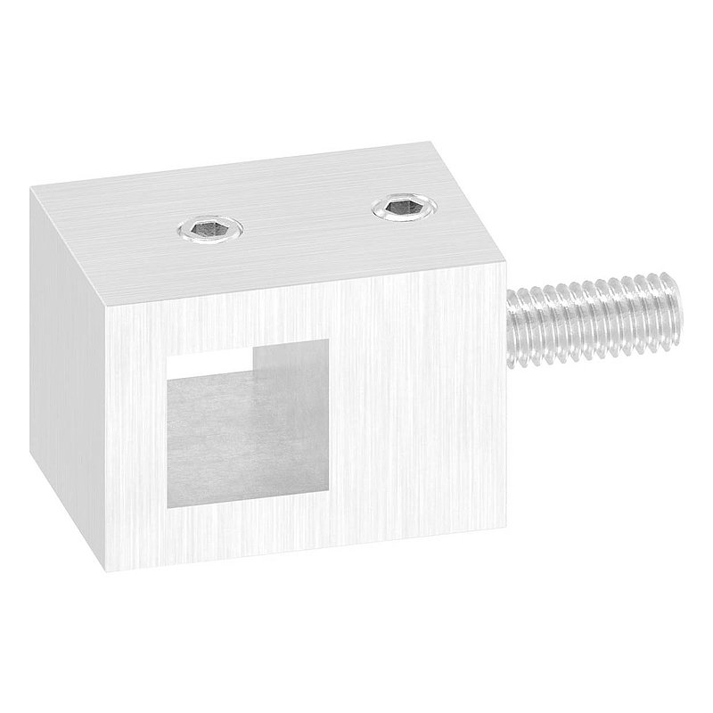 Querstabhalter für geraden Anschluss, 12x12mm Vierkant, V2A