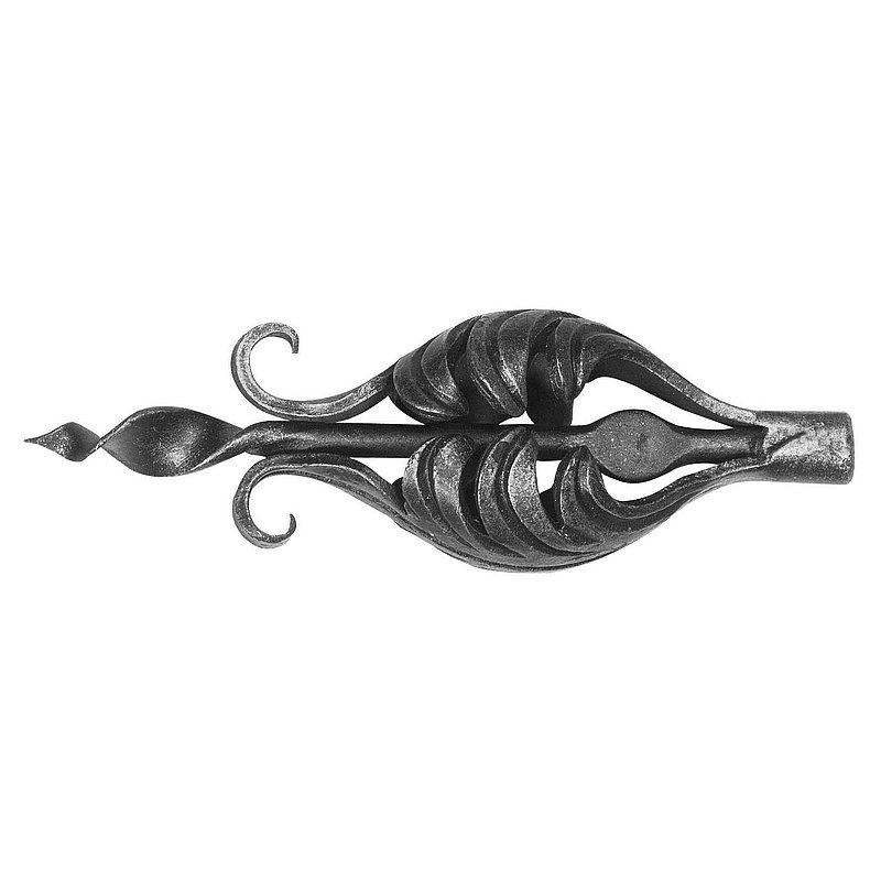 Elément d'ornement en forme de feuille Ø12mm, 180x65mm