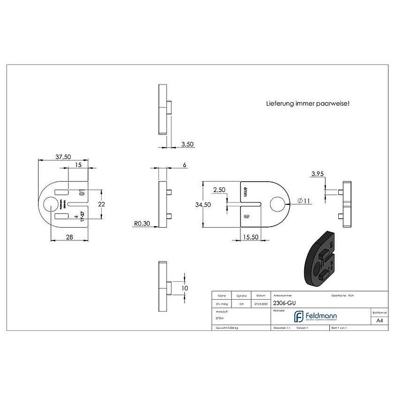 Gummi für Mod. 23 - für ESG 6mm