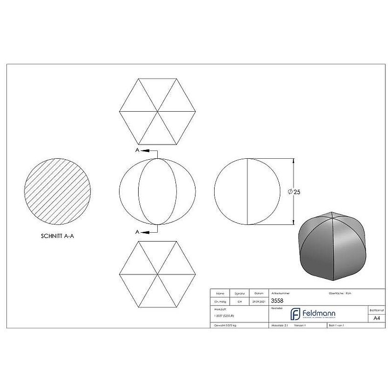 Solid ball 25mm
