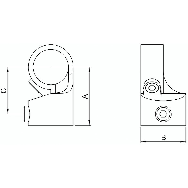 Joint, adjustable, for pipe Ø 48.3mm
