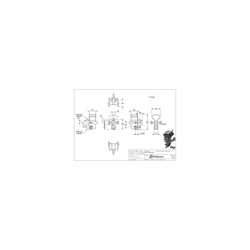 VINCI - Mechanisches Codeschloss LMKQV2, für Profilrohr 40 - 60mm, Farbe RAL 7016