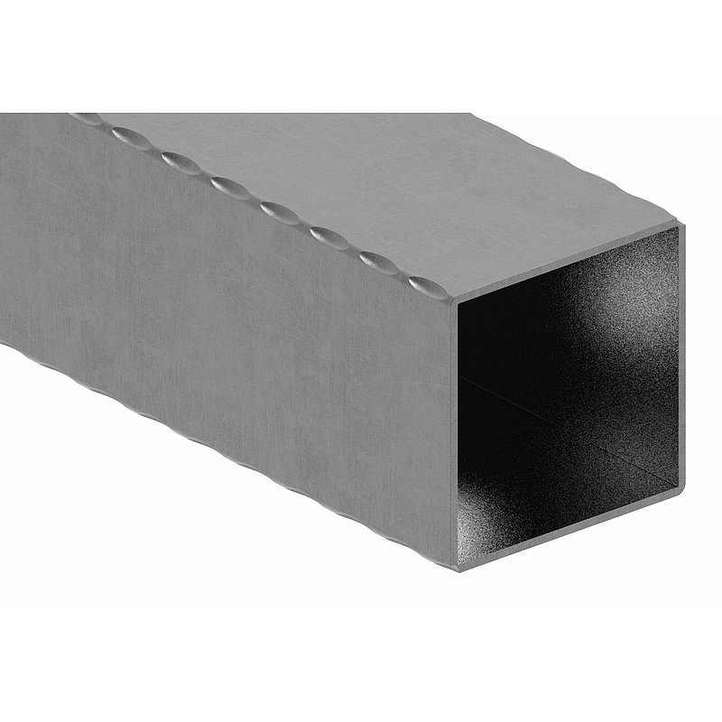 Tube carré 80x80x2,5mm, L : 6000mm, martelé