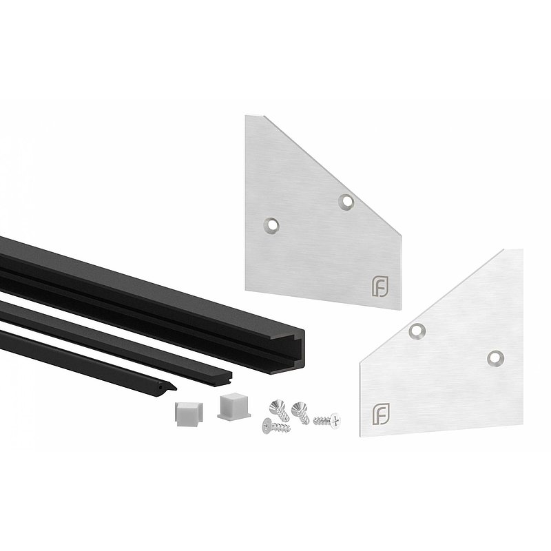 Mounting set glass 21.52mm eleganza canopy, for L: 6000mm