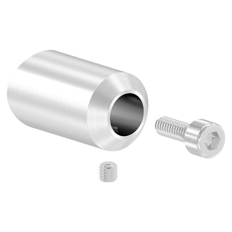 Querstabhalter zum Stoßen, Bohrung Ø 12,5mm, Anschluss 42,4mm, V4A
